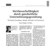 Wettbewerbsfähigkeit durch ganzheitliche Unternehmungsgestaltung